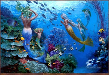 Sœurs de la mer fantaisie Peinture décoratif
